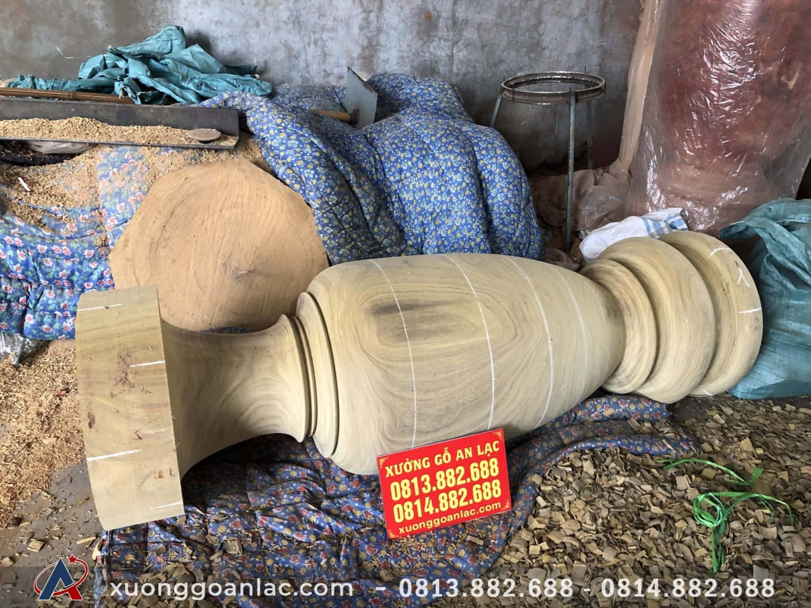 Cặp Lục Bình 180x54cm gỗ Cẩm Vàng của anh Hùng ở Bắc Giang 16 QUá trình làm mộc Lục Bình gỗ Cẩm Vàng