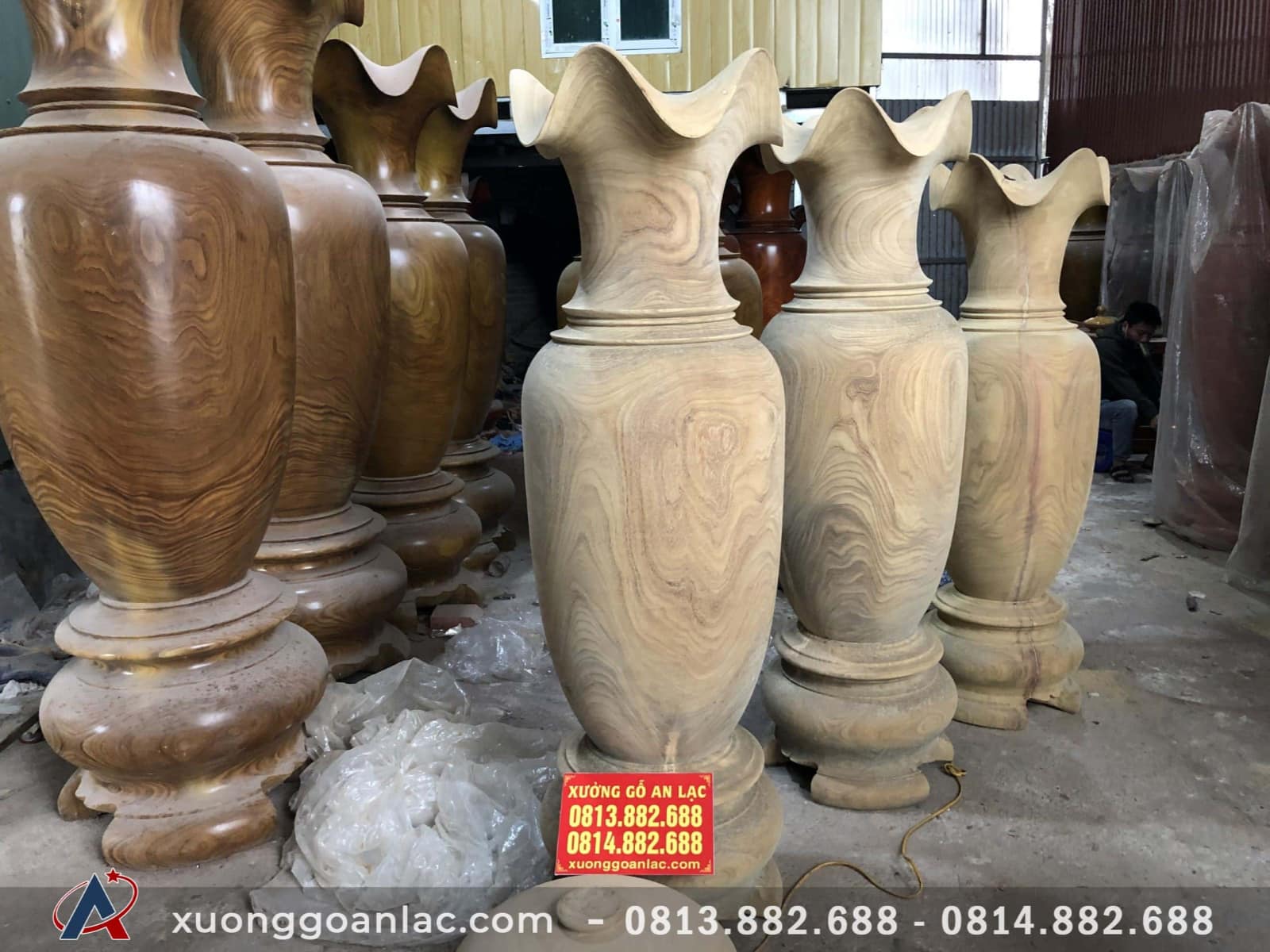 Cặp Lục Bình 180x54cm gỗ Cẩm Vàng của anh Hùng ở Bắc Giang 20 Cặp lục bình gỗ cẩm vàng 1m8 cho anh Hùng ở Bắc Giang