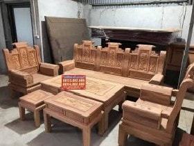 Bộ bàn ghế Âu Á cuốn thư gỗ hương đá – bản hoàn thiện