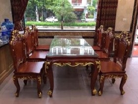 Bộ bàn ghế ăn khi kê vào nhà khách