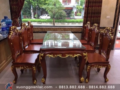 Bộ bàn ghế ăn khi kê vào nhà khách