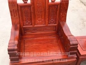 Hoa văn ghế đơn bộ âu á chương voi tay voi đặc gỗ hương đá