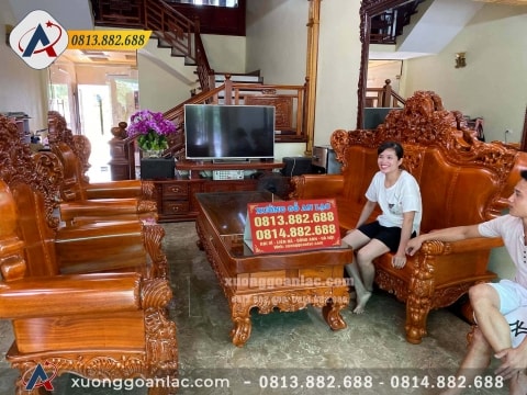 Hoang Gia Lousi hương đá 6 món tựa lựng trơn sang trong