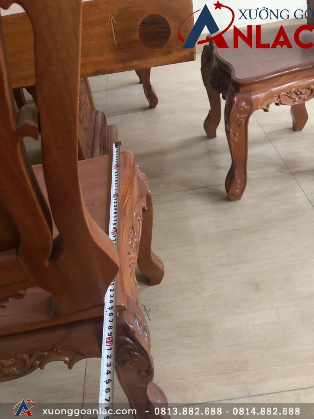 Ghế ăn hoa lá tây gỗ gõ đỏ hàng thường 14 Chiều sau khổ bì ghế ăn