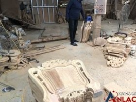 Ghế ăn hoa lá tây gỗ gõ đỏ hàng thường 32 Gia công tựa ghế ăn