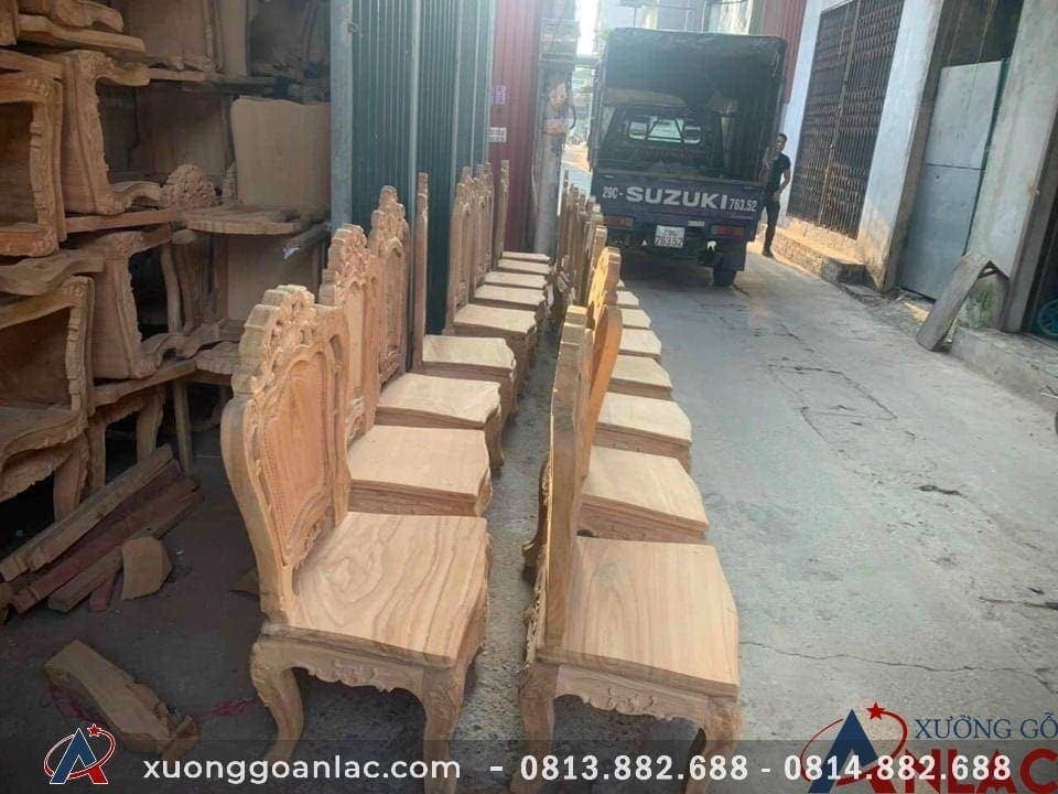 Ghế ăn hoa lá tây gỗ gõ đỏ hàng thường 20 hoàn thiện mộc ghế ăn hoa lá tây