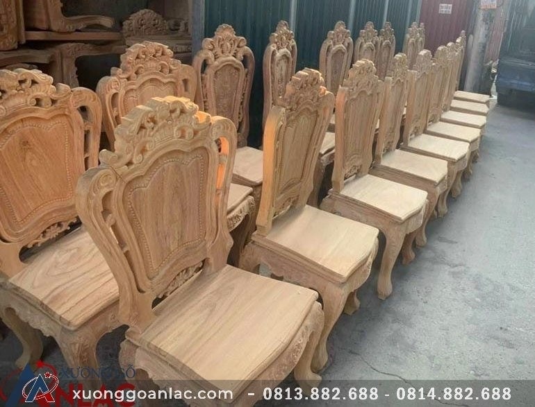 Ghế ăn hoa lá tây gỗ gõ đỏ hàng thường 19 hoàn thiện mộc ghế ăn