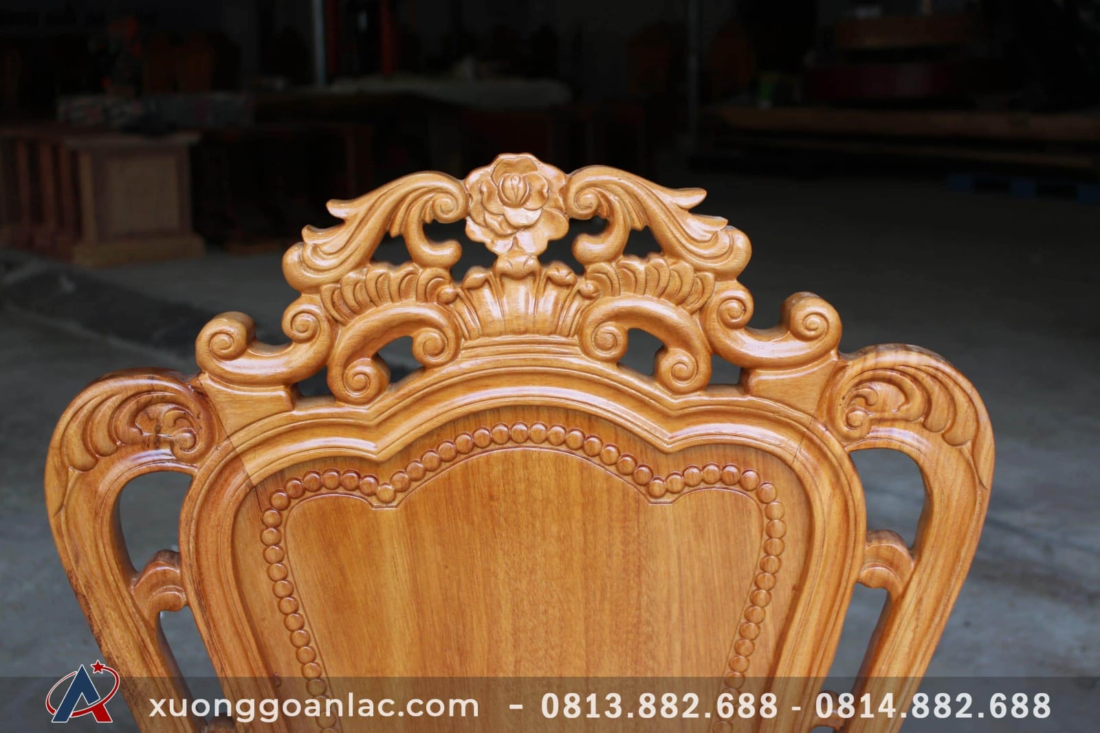 Ghế ăn hoa lá tây gỗ gõ đỏ hàng thường 4 ghế ăn hoa lá tây gỗ gõ đỏ
