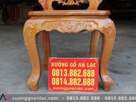 Ghế ăn hoa lá tây gỗ gõ đỏ hàng thường 27 ghế louis yếm lượn