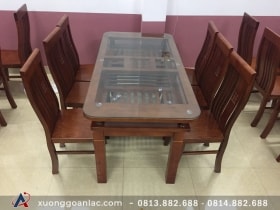 Bộ Bàn Ghế Ăn 2 Tầng gỗ xoan