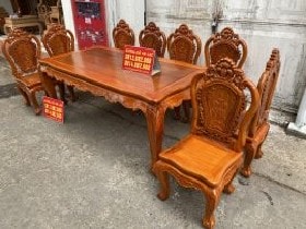 Bàn chữ nhật nguyên tấm, mặt bàn trơn gỗ kate vân nổi siêu đẹp.