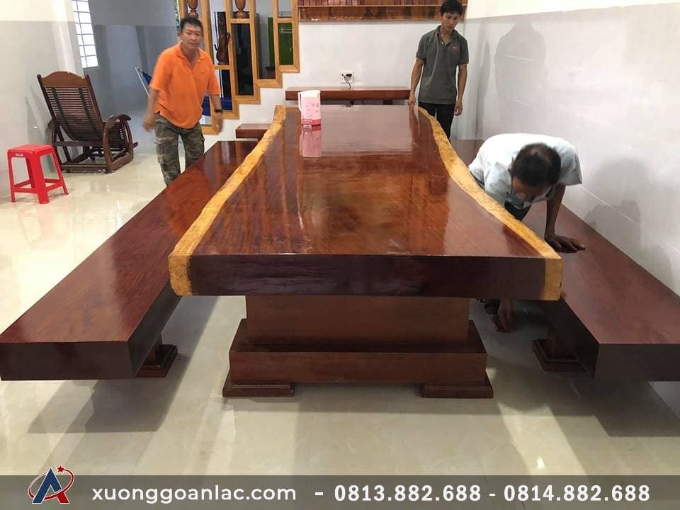 Bộ bàn ghế ăn nguyên khối mẫu K3 gỗ cẩm cực khủng (Chú Trường, Bắc Ninh) 6 Bàn ghế gỗ K3 gỗ Cẩm nguyễn khối,. đơn giản, sang trọng