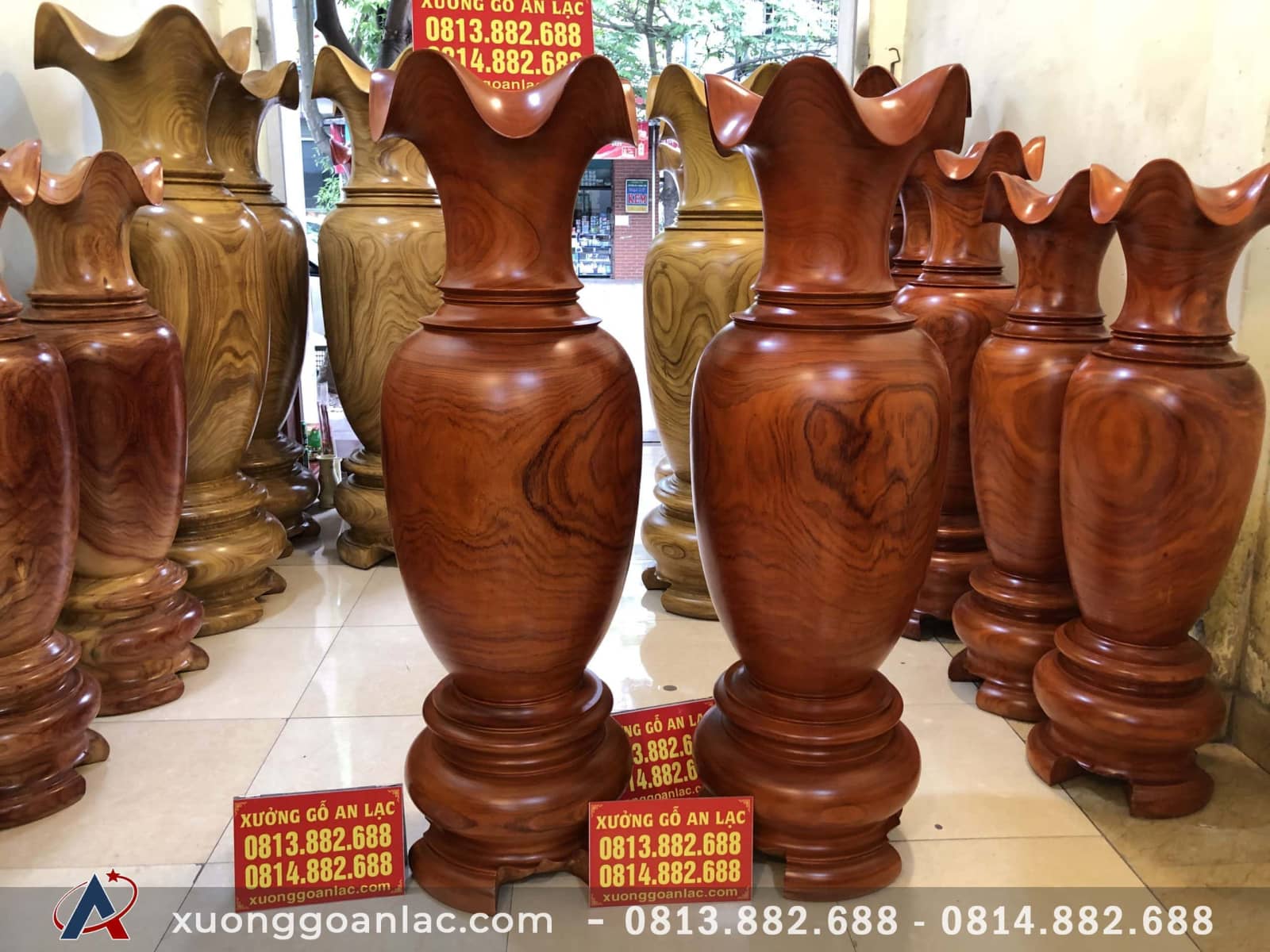 Lục bình 1m5 đường kính 41cm gỗ hương đỏ vân đều tăm tắp 25 luc binh 1m5 go huong do van dep 1 scaled
