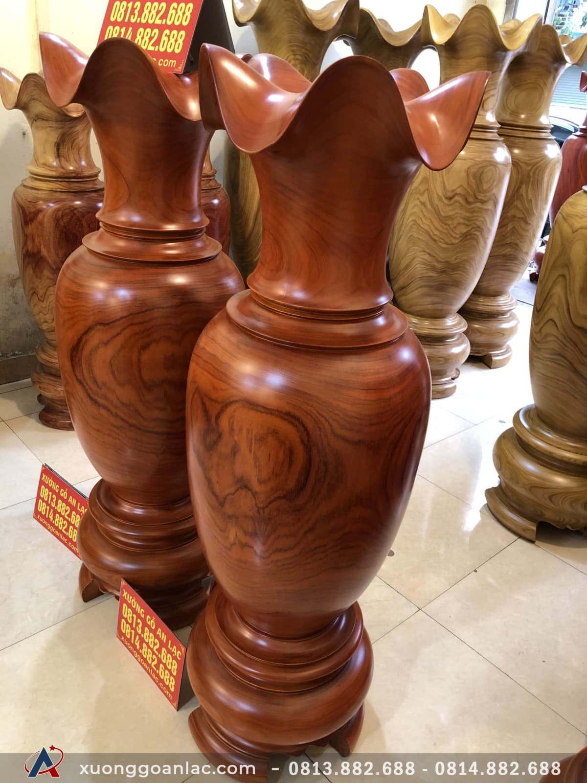 Lục bình 1m5 đường kính 41cm gỗ hương đỏ vân đều tăm tắp 3 Lục bình 1m5 đường kính 41cm gỗ hương đỏ vân đều tăm tắp - Ảnh 3