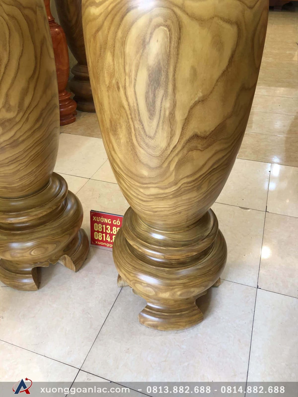 Lục bình 1m8 đường kính 51cm gỗ Cẩm Vàng siêu vân 4 Lục bình 1m8 đường kính 51cm gỗ Cẩm Vàng siêu vân - Ảnh 4