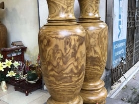 Lục bình 1m8x53cm gỗ Cẩm vàng vân siêu đẹp