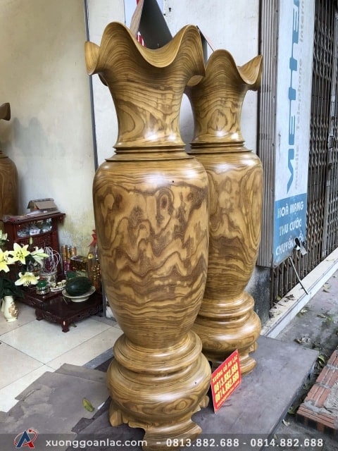Lục bình 1m8x53cm gỗ Cẩm vàng vân siêu đẹp