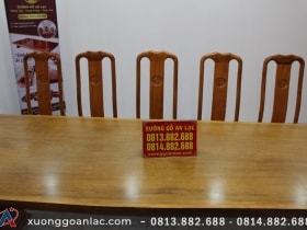 Bộ bàn ăn nguyên khối dài 3m03 với 10 ghế thọ gõ gõ đỏ cao cấp 18 bộ bàn ăn nguyên khối gỗ gõ đỏ