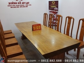 Bộ bàn ăn nguyên khối dài 3m03 với 10 ghế thọ gõ gõ đỏ cao cấp 13 bộ bàn ăn nguyên khối gỗ gõ đỏ