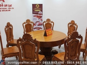 Ban tron nguyen khoi go go do vip ghe hoa hong louis duc tay (8)