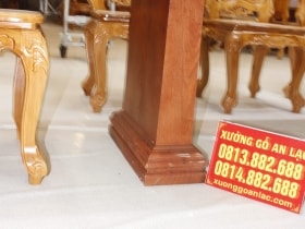 Bộ bàn ăn nguyên khối 10 ghế hoa lá tây gỗ hương đá cao cấp 33 Bộ hương đá 10 ghế hoàng gia vip tựa cong (13)