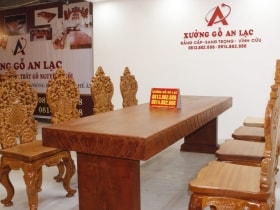 Bộ bàn ăn nguyên khối hương đá đục sen dẹo siêu đẹp với 8 ghế louis hoàng gia vip tựa cong 21 Bo huong da trai tim vs ghe louis hoang gia tua cong 11 scaled