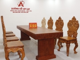 Bộ bàn ăn nguyên khối hương đá đục sen dẹo siêu đẹp với 8 ghế louis hoàng gia vip tựa cong 23 Bo huong da trai tim vs ghe louis hoang gia tua cong 14 scaled