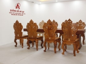Bộ bàn ăn nguyên khối hương đá đục sen dẹo siêu đẹp với 8 ghế louis hoàng gia vip tựa cong 25 Bo huong da trai tim vs ghe louis hoang gia tua cong 17 scaled