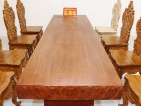 Bộ bàn ăn nguyên khối hương đá đục sen dẹo siêu đẹp với 8 ghế louis hoàng gia vip tựa cong 27 Bo huong da trai tim vs ghe louis hoang gia tua cong 22 scaled