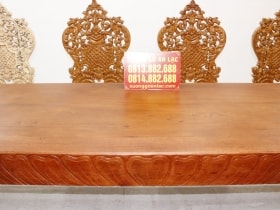 Bộ bàn ăn nguyên khối hương đá đục sen dẹo siêu đẹp với 8 ghế louis hoàng gia vip tựa cong 31 Bo huong da trai tim vs ghe louis hoang gia tua cong 30 scaled