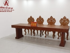 Bộ bàn ăn nguyên khối hương đá đục sen dẹo siêu đẹp với 8 ghế louis hoàng gia vip tựa cong 33 Bo huong da trai tim vs ghe louis hoang gia tua cong 33 scaled