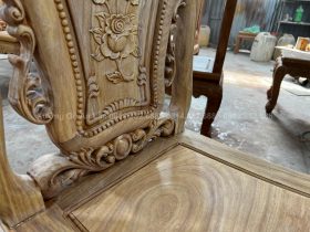 Ghế ăn hồng hạc gỗ gõ đỏ đục 2 mặt thủ công - giá rẻ 27 ghế chọn lựa vân