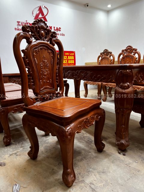 ghế ăn hồng hạt hàng vip gỗ Gõ đỏ
