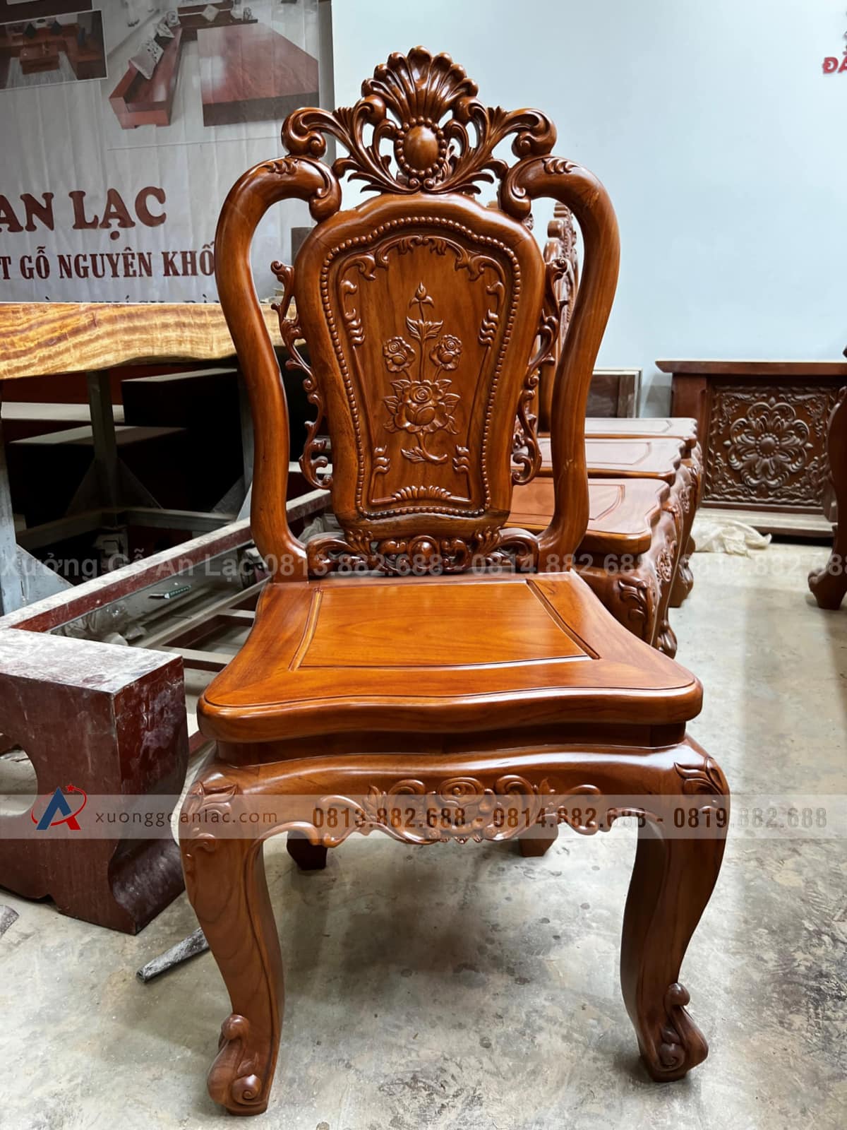 Ghế ăn hồng hạc gỗ gõ đỏ đục 2 mặt thủ công - giá rẻ 8 Ghế ăn hồng hạc gỗ gõ đỏ đục 2 mặt thủ công - giá rẻ - Ảnh 8