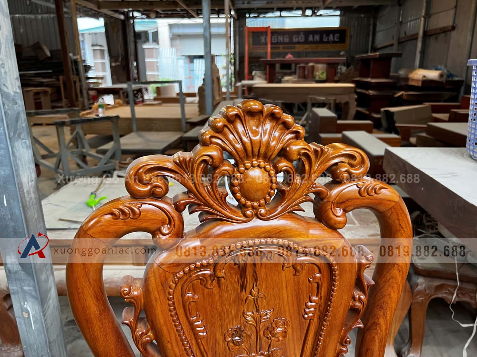 Ghế ăn hồng hạc gỗ gõ đỏ đục 2 mặt thủ công - giá rẻ 6 Ghế ăn hồng hạc gỗ gõ đỏ đục 2 mặt thủ công - giá rẻ - Ảnh 6
