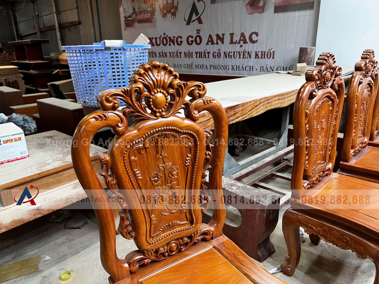 Ghế ăn hồng hạc gỗ gõ đỏ đục 2 mặt thủ công - giá rẻ 5 Ghế ăn hồng hạc gỗ gõ đỏ đục 2 mặt thủ công - giá rẻ - Ảnh 5