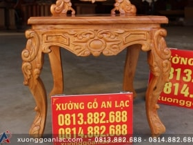 Ghế hoàng gia tựa liền hoa lá tây đục một mặt gỗ gõ đỏ 9 ghế ăn hoàng gia