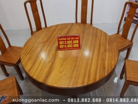 Bộ bàn tròn nguyên khối gỗ gõ đỏ 8 ghế triện chữ thọ tròn (Chị Ngọc Lan, Cao Bằng) 13 IMG 6009 scaled
