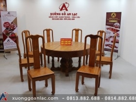 bàn ăn nguyên khối gỗ gõ đỏ