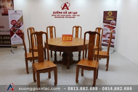 bàn ăn nguyên khối gỗ gõ đỏ