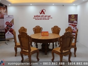 Bộ bàn tròn nguyên khối 8 ghế gỗ gõ đỏ louis hoàng gia vip 7 IMG 6104 scaled
