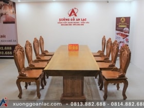 bàn nguyên khối louis hoa lá tây có tay