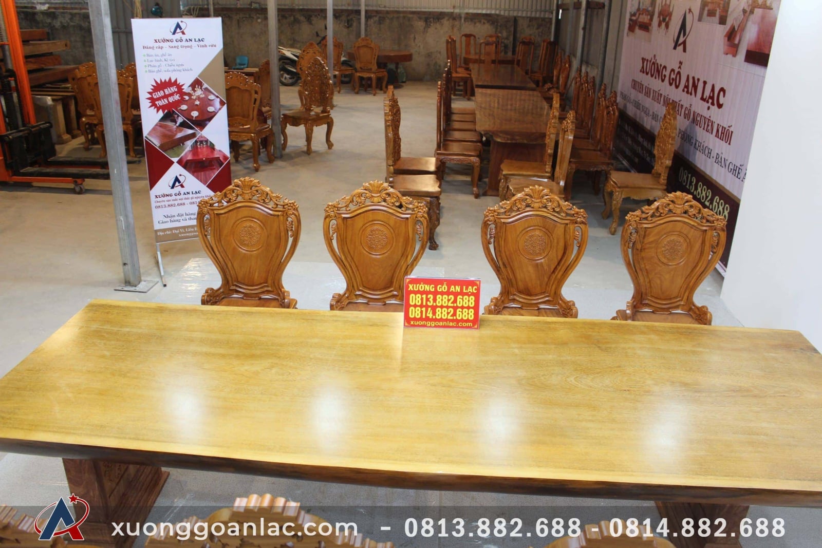 Bộ bàn ăn nguyên khối 303x103x12cm 8 ghế louis hoa lá tây có tay gỗ gõ đỏ siêu khủng 14 bàn nguyên khối louis hoa lá tây có tay