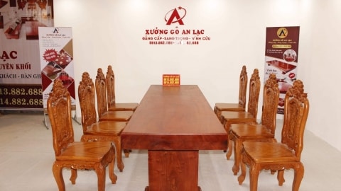 Cách đánh giá chất lượng đồ nội thất gỗ cao cấp trước khi mua 31 Bàn nguyên khối gỗ hương đá vs ghế luois hoa hồng