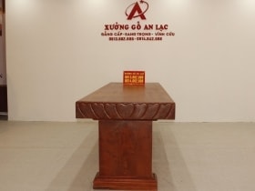 Bàn nguyên khối gỗ hương đá 2m86x83cmx15cm siêu vip
