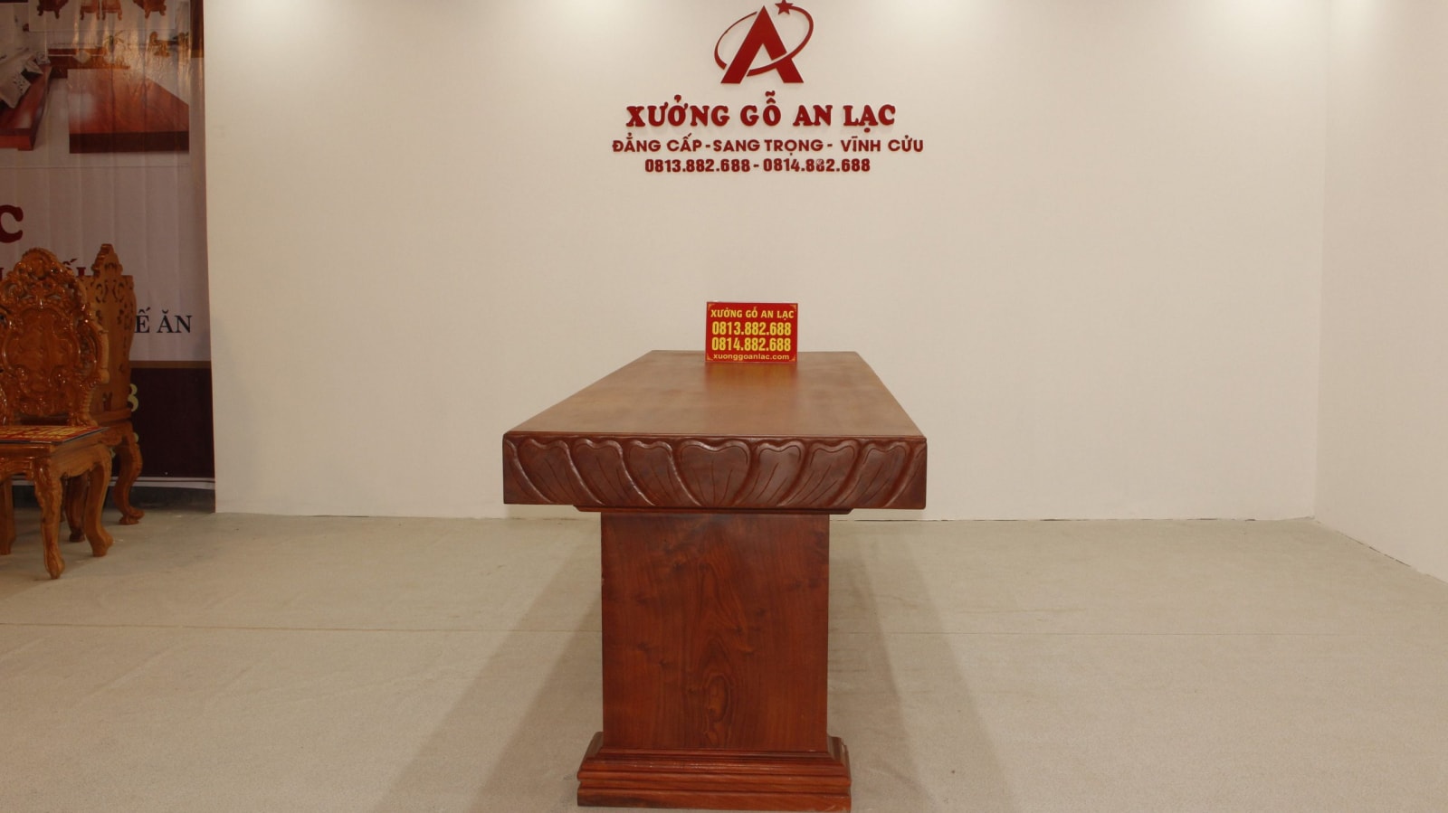Bàn nguyên khối gỗ hương đá 2m86x83cmx15cm siêu vip 1 Bàn nguyên khối gỗ hương đá 2m86x83cmx15cm siêu vip