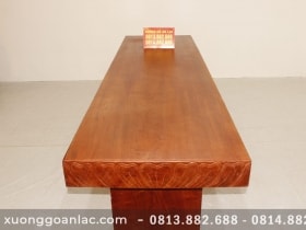 Bàn nguyên khối gỗ hương đá 2m86x83cmx15cm siêu vip 18 Mặt bàn nguyên khối gỗ hương đá đục tay hình trái tim vân siêu đỉnh 2m86x83cmx15cm