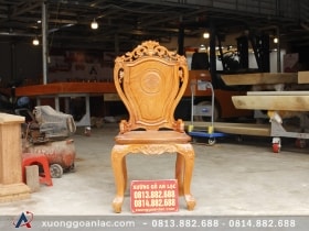 Ghế ăn hoa lá tây tựa cong có tay