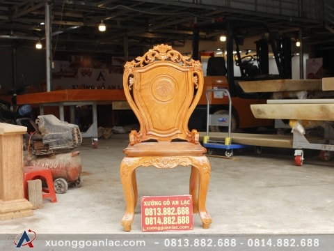 Ghế ăn hoa lá tây tựa cong có tay