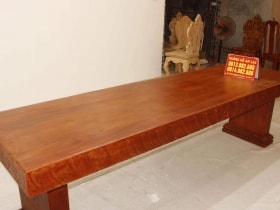 Bàn nguyên khối gỗ hương đá 2m86x83cmx15cm siêu vip 24 Mặt bàn nguyên khối gỗ hương đá đục tay hình trái tim vân siêu đỉnh 2m86x83cmx15cm